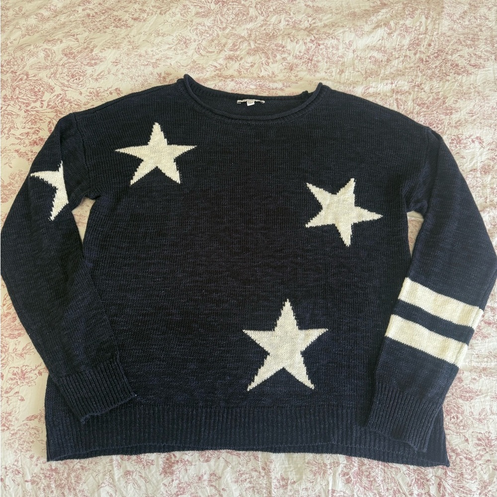 Freshman Star Navy Knit Crewneck Sweater